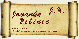 Jovanka Milinić vizit kartica